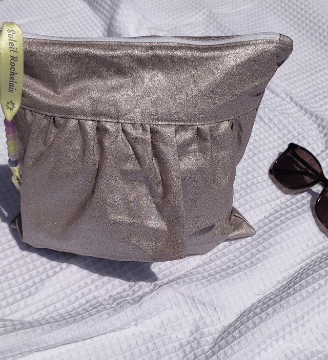 Pochette rose paillettée