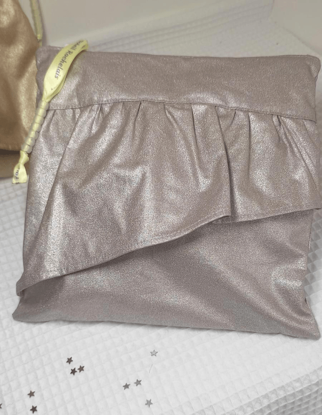 Pochette rose paillettée
